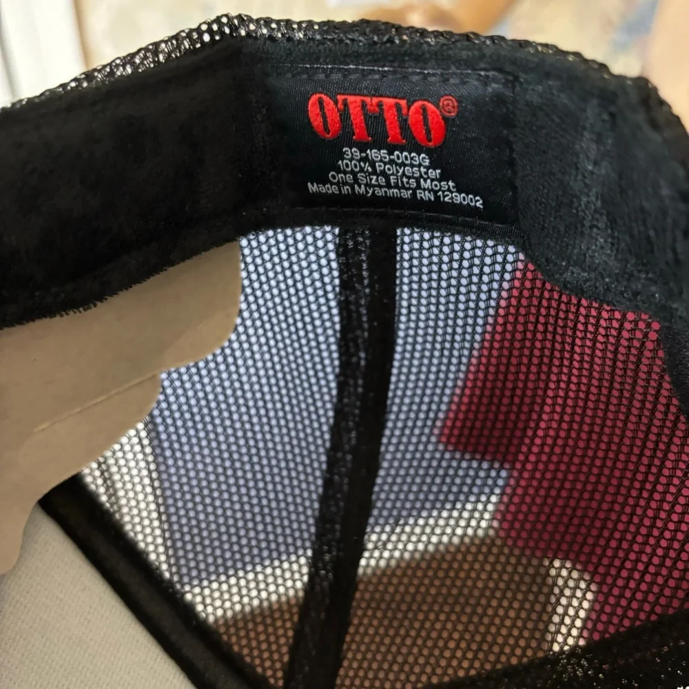 Otto World Famous Foam Front Black Trucker Hat with Embroidery, NWT